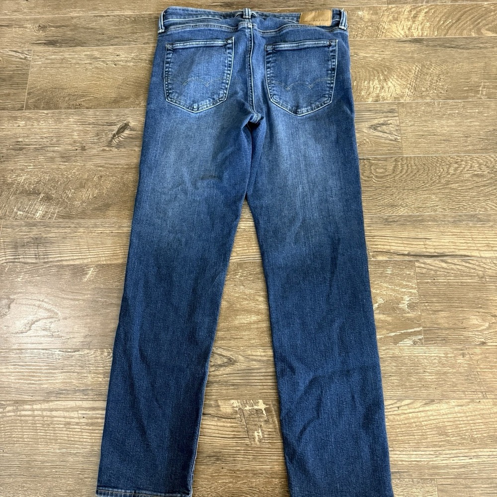 American Eagle Jeans Mens Tag: 33x32 Act:33x29 Straight AirFlex Blue Denim - Picture 7 of 8